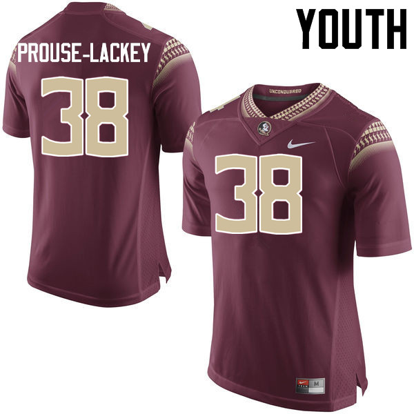 Youth #38 Izaiah Prouse-Lackey Florida State Seminoles College Football Jerseys-Garnet